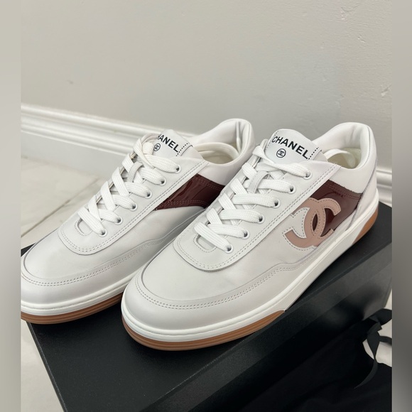 CHANEL Shoes - CHANEL Sport Skater White and Tan Sneakers
